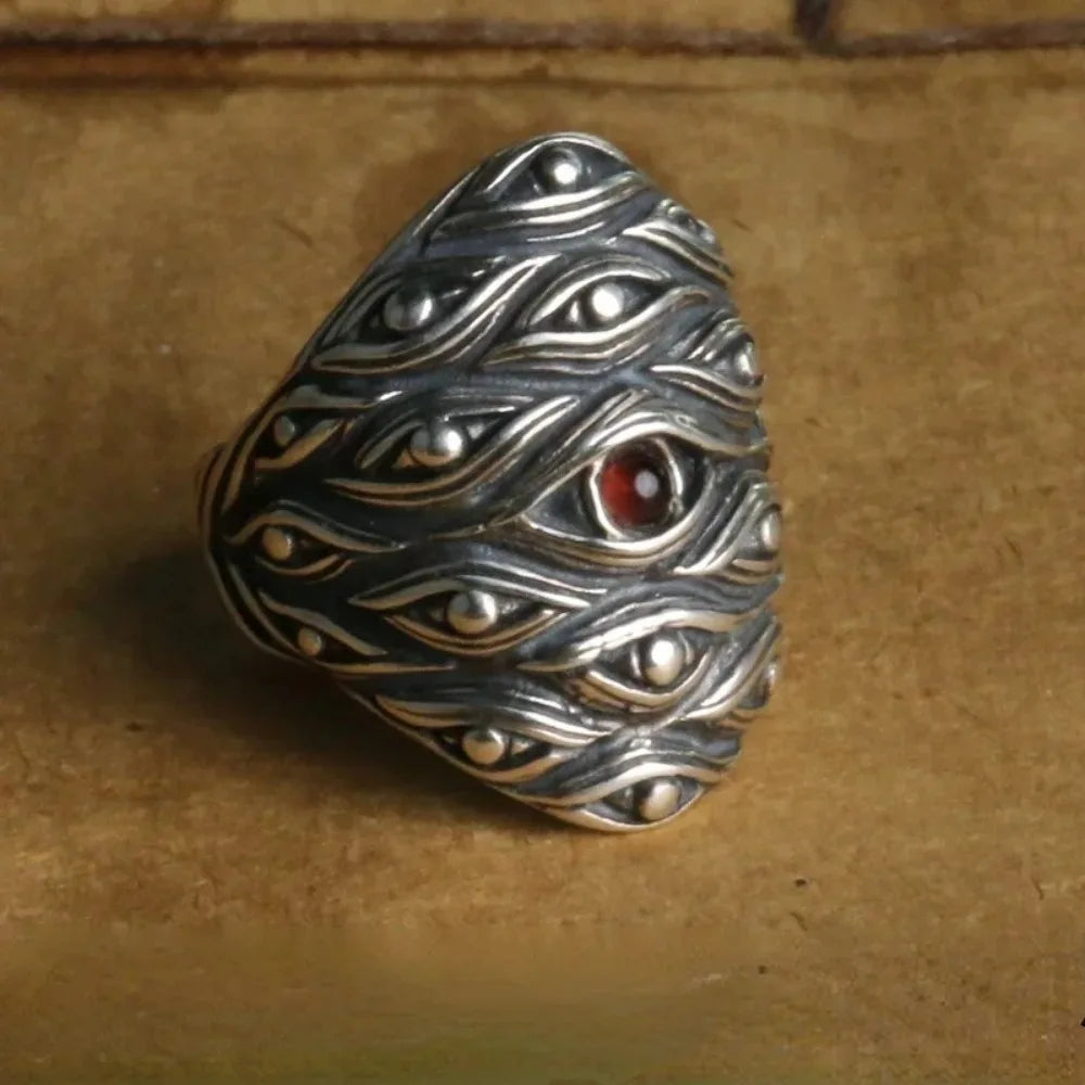2024 Unique Punk Fashion Personality Retro Style Three-dimensional Ring European Pattern Artificial Ring Jewelry Wholesale