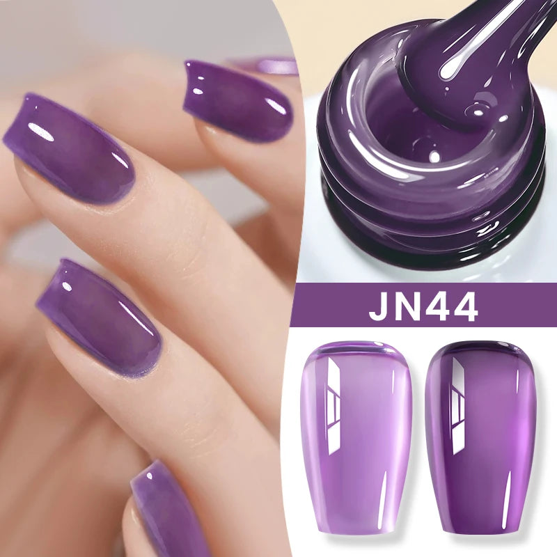 BORN PRETTY Jelly Nude Gel Nail Polish 10ml Light Pink Peach Translucent Color UV Light Cure Gel Varnish Nail Art DIY at Home - Acros