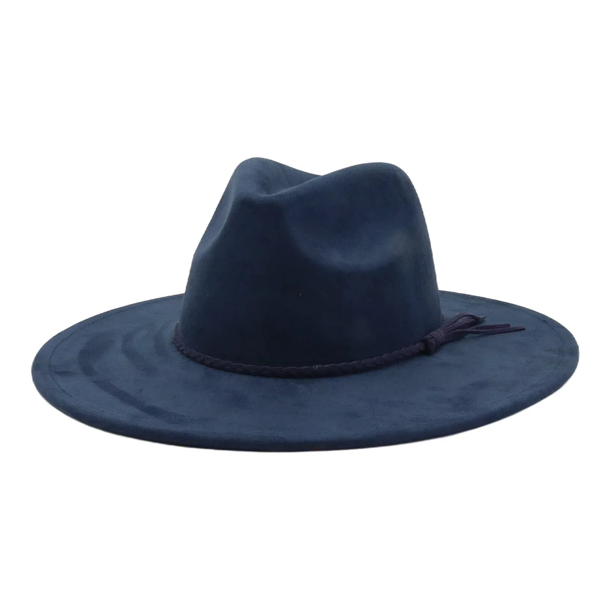 Ansoff malachite green suede fedora hat with wide brim, suitable for men and women, perfect for autumn and winter wear.