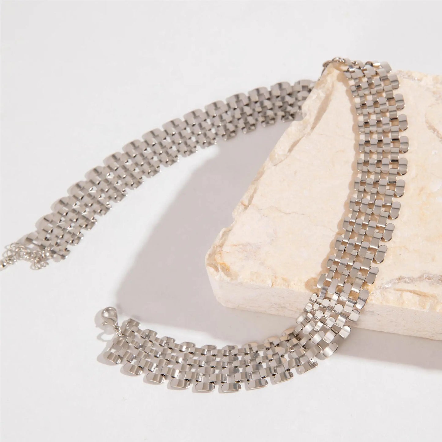 Docona Tocona Punk Heavy Metal Chain Choker Necklace for Women Fashion Gold Silver Color Alloy Simple Style Party Jewelry Collar