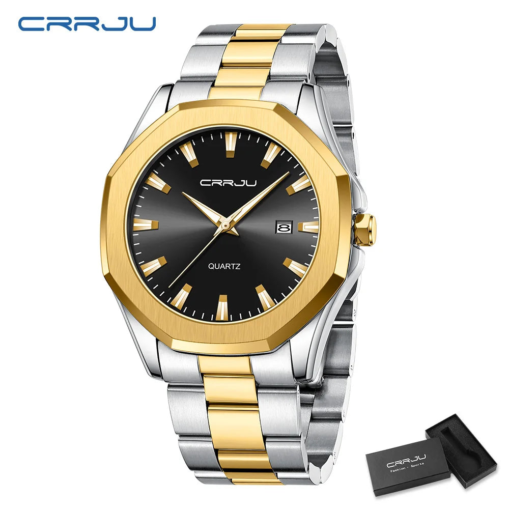 Watches for Men Classic with Date Business Dress Luxury Waterproof Luminous Mens Wrist Watch Analog Stainless Steel Men Watch - Acros