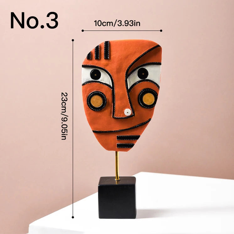 Creative Abstract Face Statue Home Decoration Modern Nordic Style Resin Art Sculpture Crafts Desktop Decors Ornaments