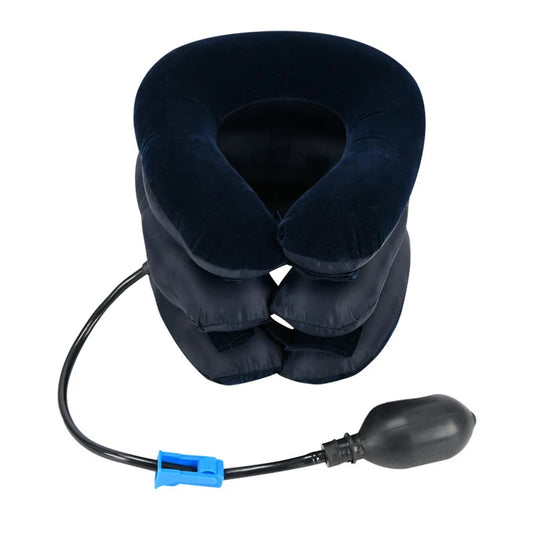 Ansoff inflatable neck stretcher support with three tubes for cervical traction, stress relief, and relaxation for men and women.