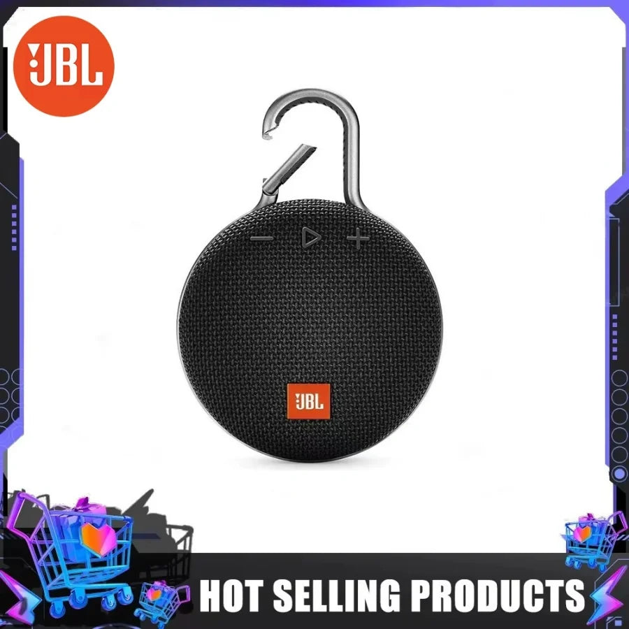 90% New Used JBL Clip 3 Portable Wireless Speaker IPX7 Waterproof Pure Bass Sound 10H Playtime Carabiner for Outdoor Use Mini