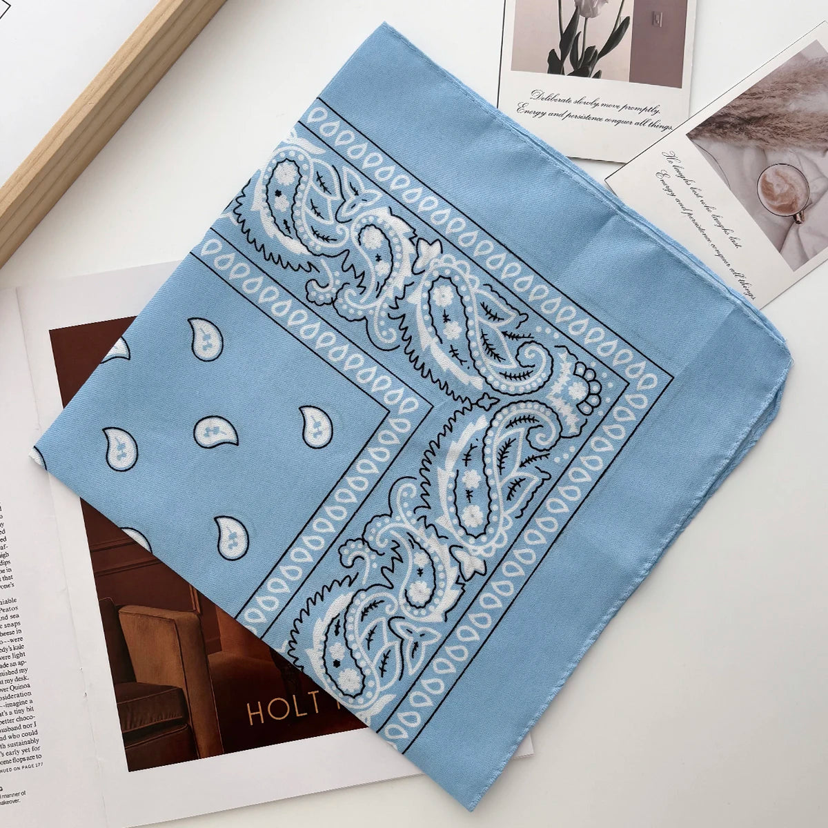 Unisex Paisley bandana hairband and head wrap by Ansoff, featuring a square scarf design suitable for men and women.