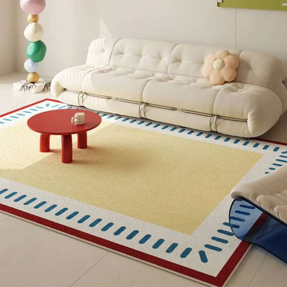 Color Block Rug, Geometric Non-Slip Carpet , Modern Floor Mat for Living Room Sofa Bedroom High Traffic Areas Entrance