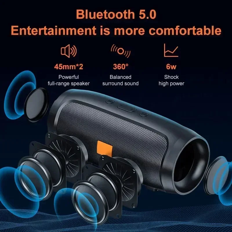 Speakers Wireless Stereo HD Sound Bluetooth 5.0 Portable IP65 Waterproof AUXLong Battery Dual PairingDurable TravelOutdoor