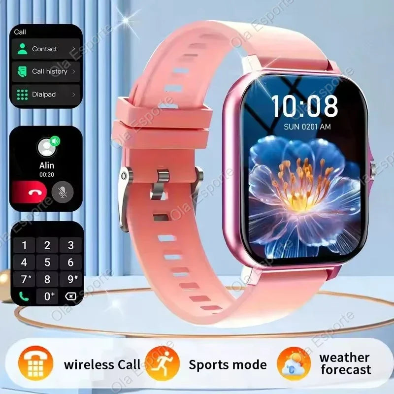 New Smart Watch Android Phone 2.01'' Infinite Screen Bluetooth Call Blood Oxygen/Pressure Monitoring Smart Watch Women Men Band