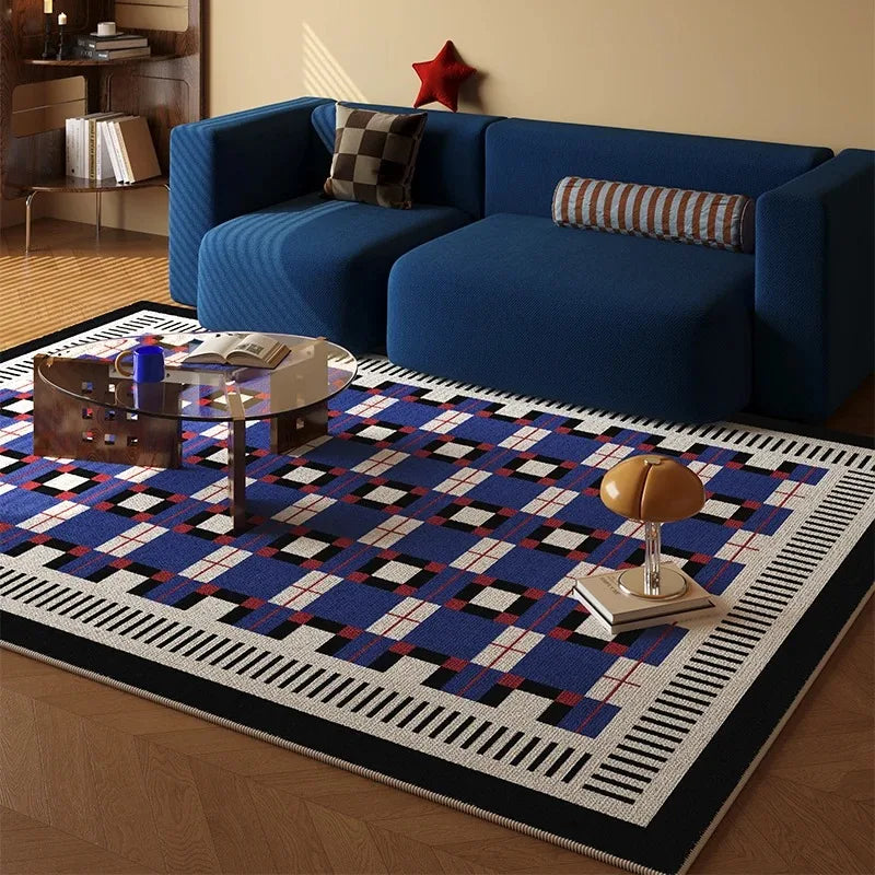 Simple Nordic Style Living Room Carpet, Anti-slip Floor Mat for Study and Bedroom Machine-washable Soft and Easy To Clean Rug