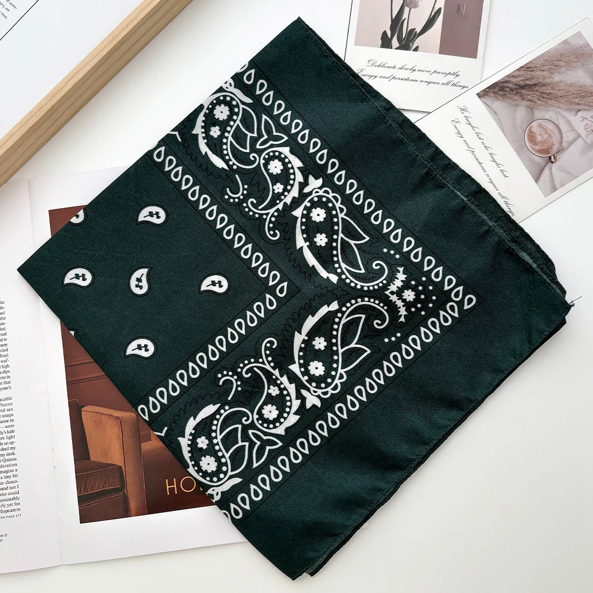 Unisex Paisley bandana hairband and head wrap by Ansoff, suitable for sports, cowboy, biker, and casual wear, with square scarf design.