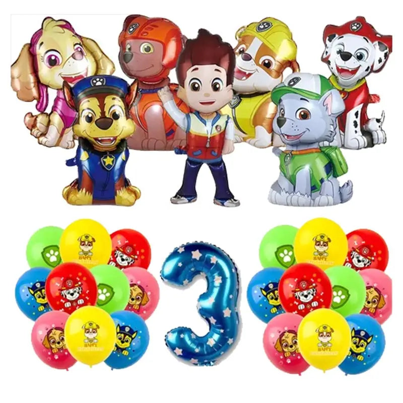 Paw Patrol Birthday Decoration Party Supplies Set Balloons Backdrop Plate Cup Cake Topper Paw Patrol Stickers Banner Party Favor