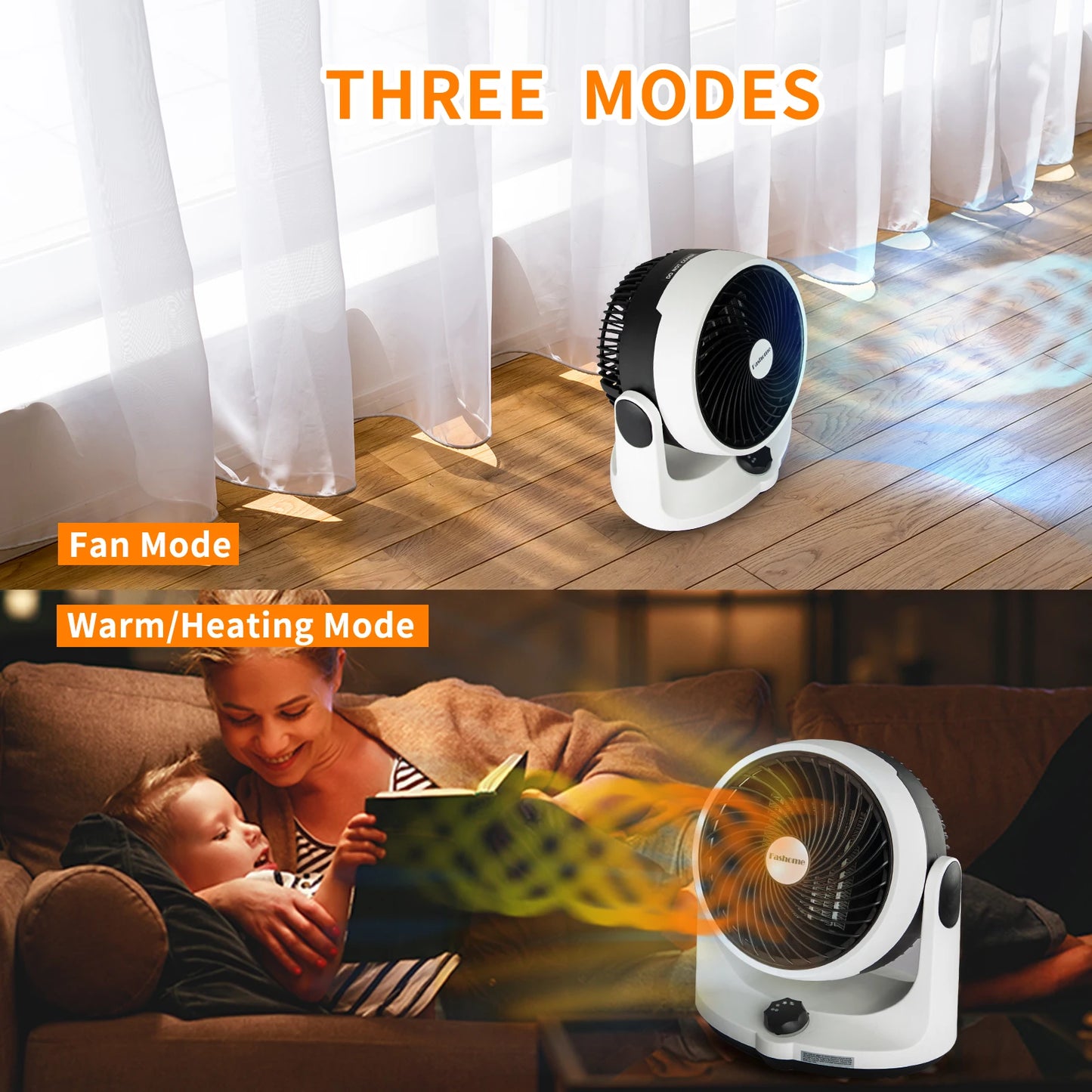 1500W Electric Fan Heater,PTC Ceramic Heating Electric Heaters,Multifunction Air Circulation Fan,Heating & Cooling,Energy Saving