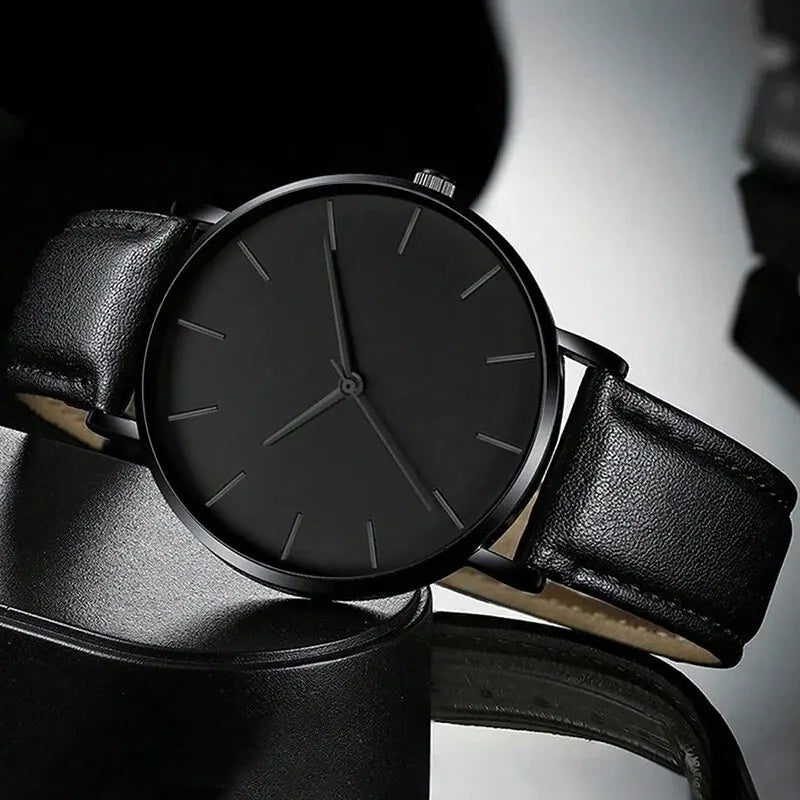 5PCS Set Fashion Mens Sports Watches Man Business Quartz Wristwatch Luxury Leather Bracelet Men Casual Clock Watch - Acros