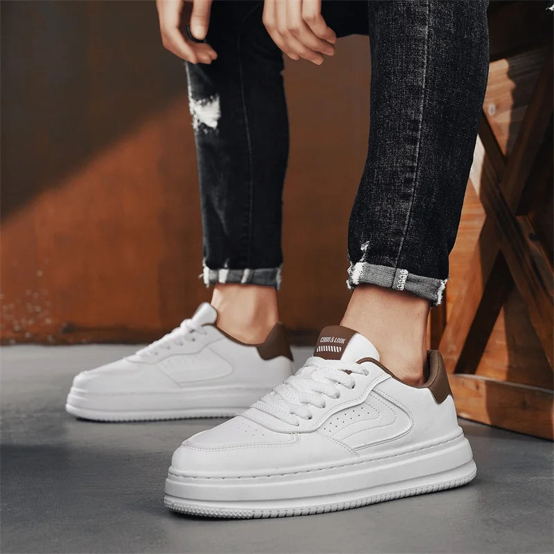 Ansoff men's casual spring and autumn soft-sole non-slip outdoor walking shoes with lightweight sports board design, suitable for youth.