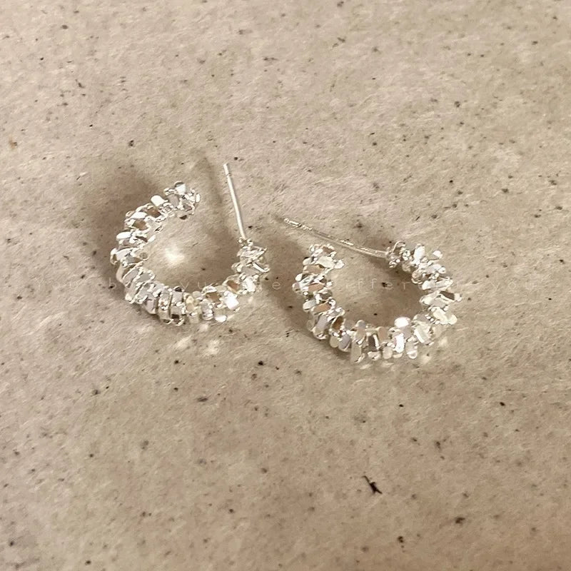 LATS New Fashion Trend Unique Design Elegant Exquisite Irregular C Shape Earrings Female Jewelry Party Premium Gift Wholesale - Acros