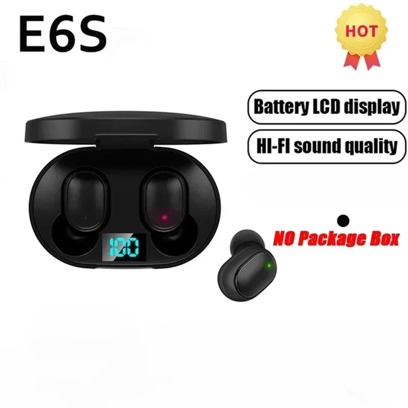 E6S Wireless Bluetooth Earphones TWS Bluetooth Headset Wireless Earbuds Noise Cancelling Earphones with Microphone Headphones - Acros