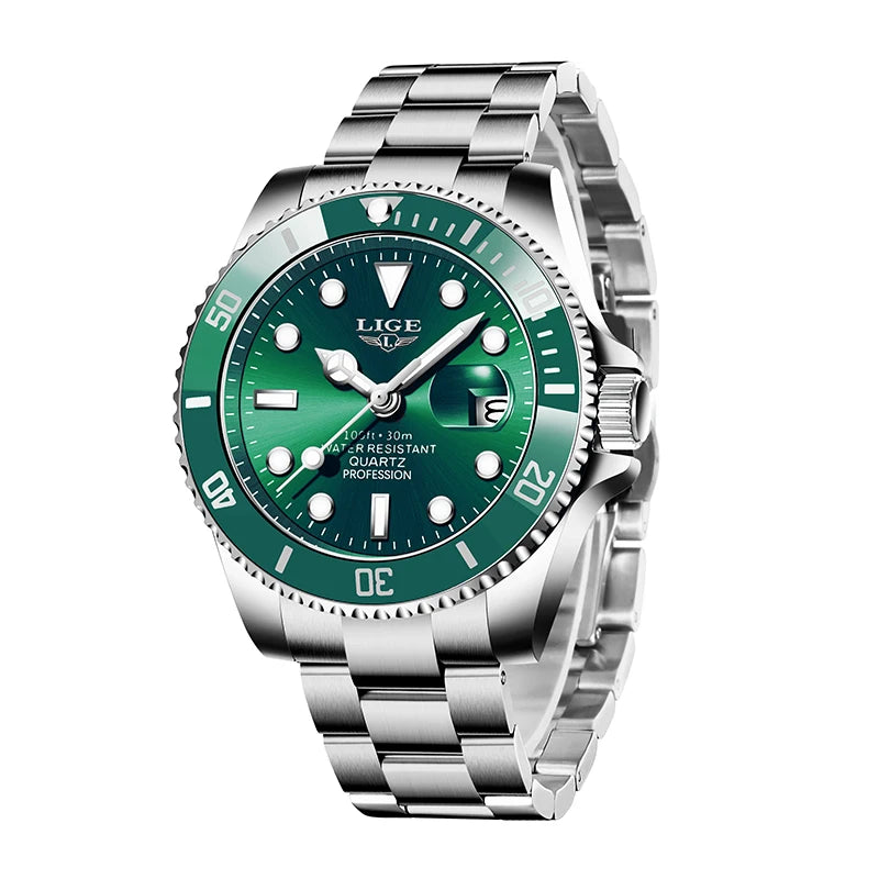 LIGE Top Luxury Watches For Men Fashion 30M Waterproof Luminous Date Quartz Wristwatches Casual Business Mens Watch Roloj Hombre - Acros