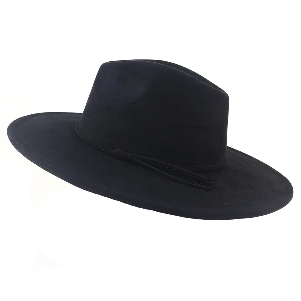 Ansoff Malachite Green suede fedora hat with wide brim, suitable for men and women, autumn and winter felt fashion accessory.
