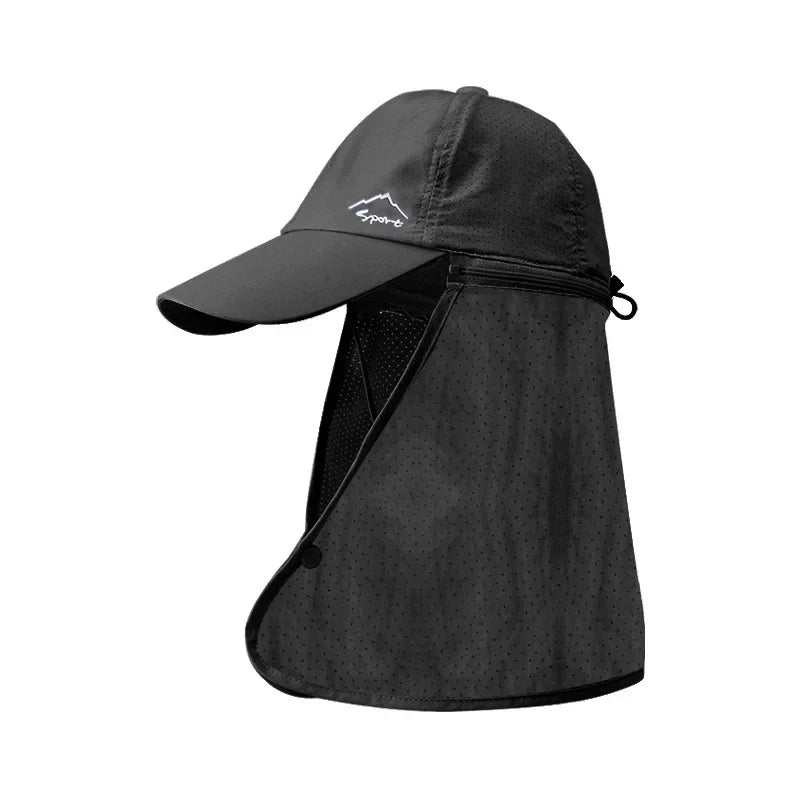 Ansoff men's summer fishing baseball cap with sun protection, quick-drying waterproof fabric, detachable visor, outdoor bicycle wear