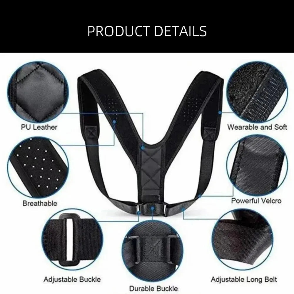 Back Posture Correction Belt Hunchback Prevention Correction of Sitting Posture Unisex Breathable Body Shaping - Acros