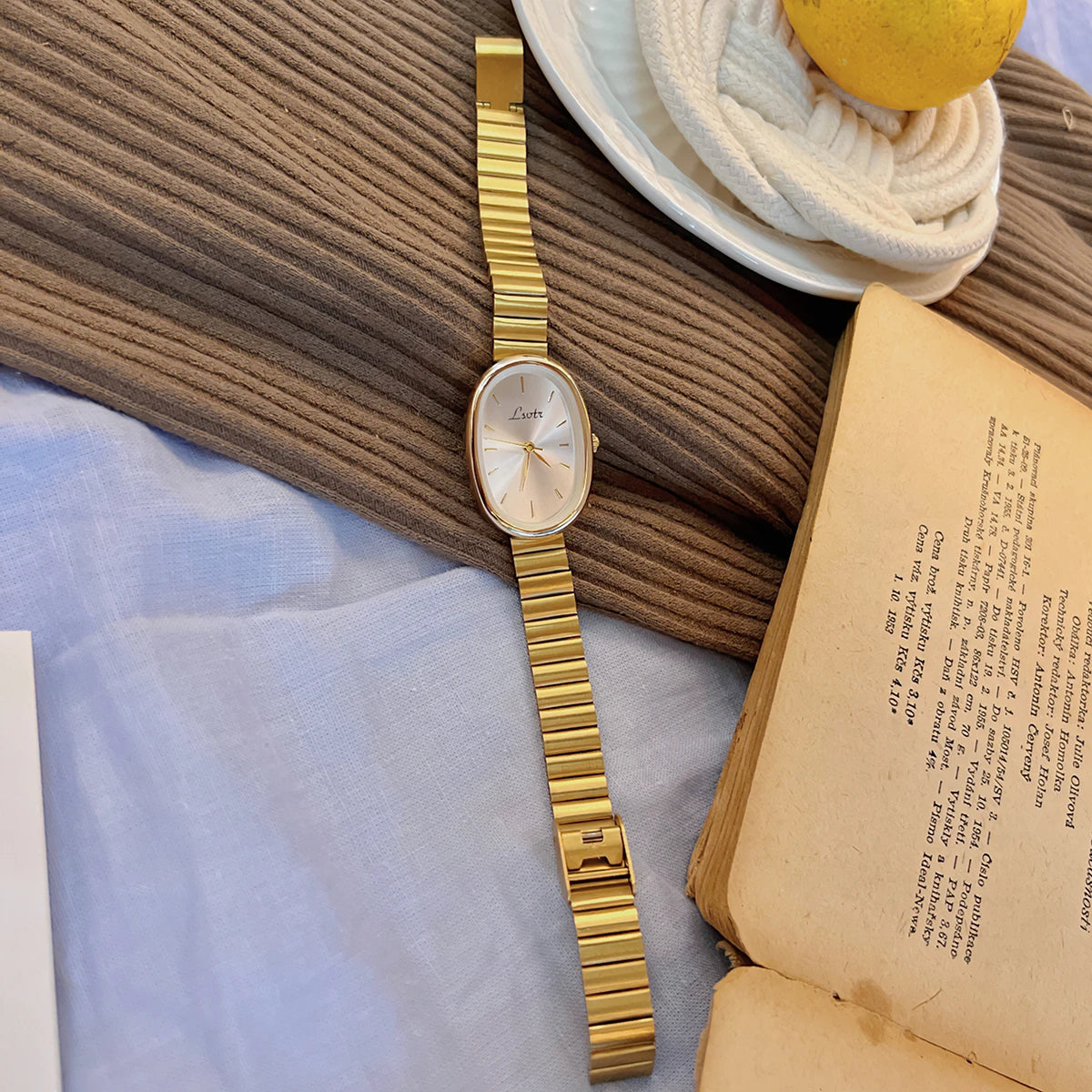 1pc New Fashionable Women's Watch With Gold Bracelet, Vintage & Luxury Ins Style, Elegant & Versatile Quartz Watch ladies watch - Acros