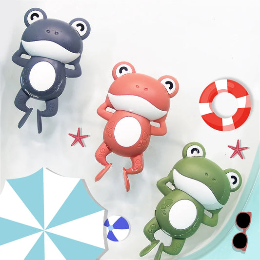 Colorful frog-shaped baby bath toy by Ansoff, designed for children to enjoy swimming and bath time fun.
