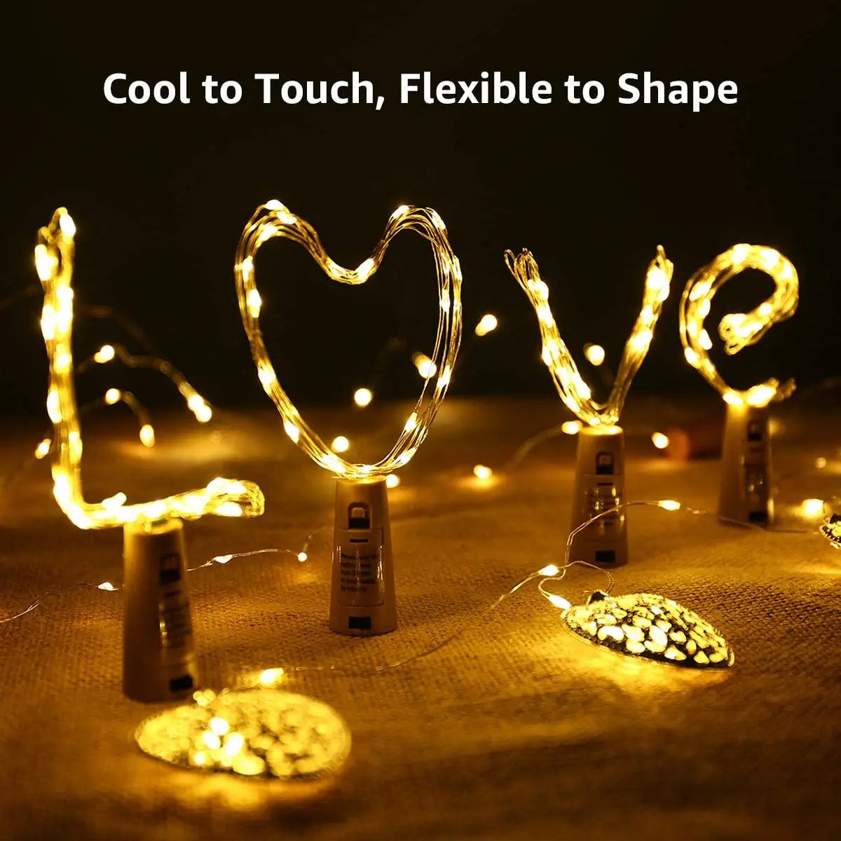 Bar LED Wine Bottle Cork 2M String Lights Christmas Decoration Led Lamp Bottle Fairy Lights Holiday Copper Wire Lights String - Acros