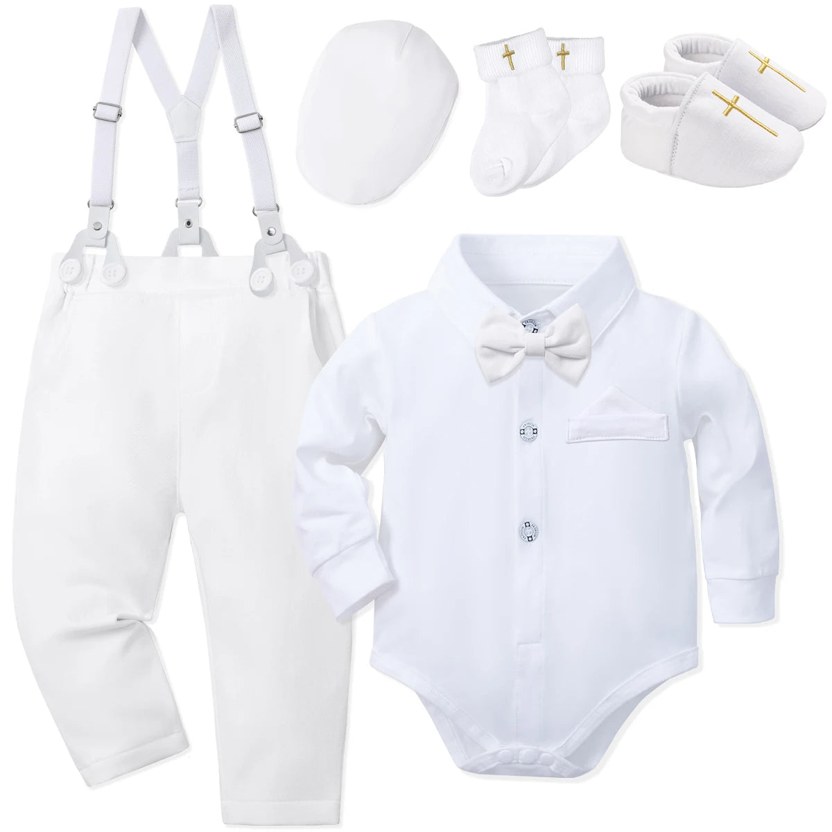 Baby Boys Baptism Outfits Infant Christening Church Blessing Suit Newborn Easter Birthday Party Girft White Clothes Set