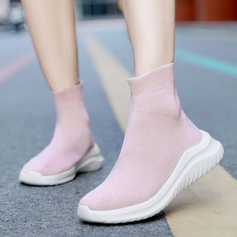 Men's and women's new high-top casual sports shoes walking flat ankle boots lovers non-slip shoes autumn and winter - Acros