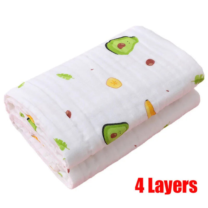 Soft cotton baby bath towel and washcloth set by Ansoff, featuring a 4-layer gauze swaddle for newborns and infants.