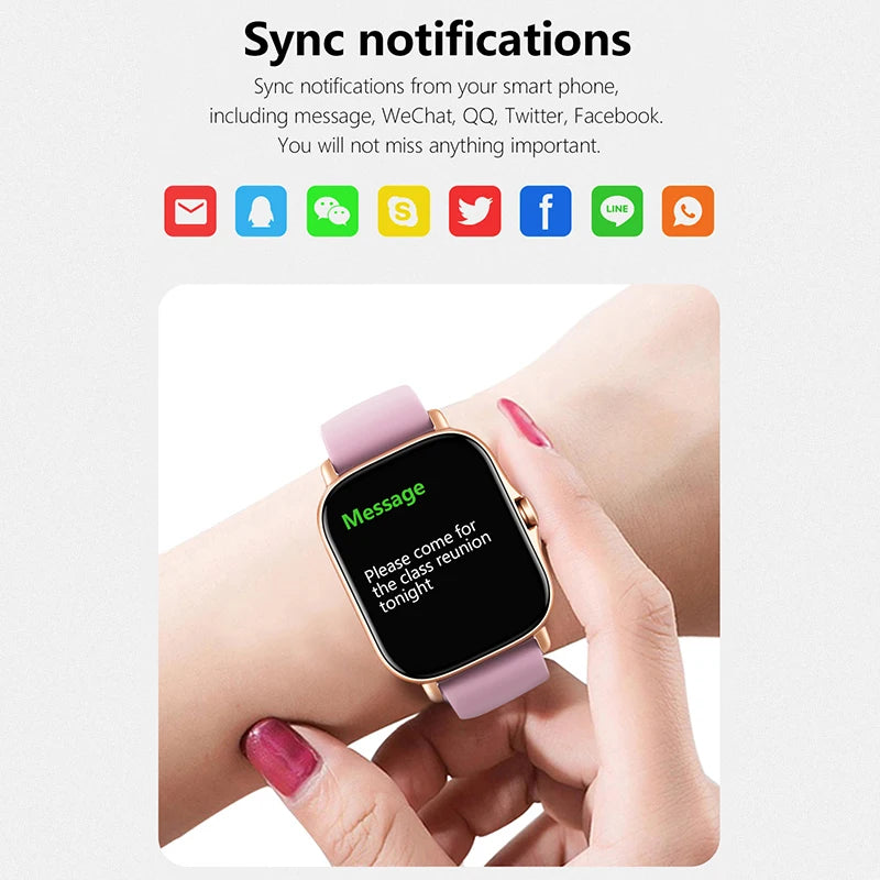 Ansoff 1.83-inch sport smart watch with fitness tracking, health monitor, waterproof design, wireless call feature for men and women.