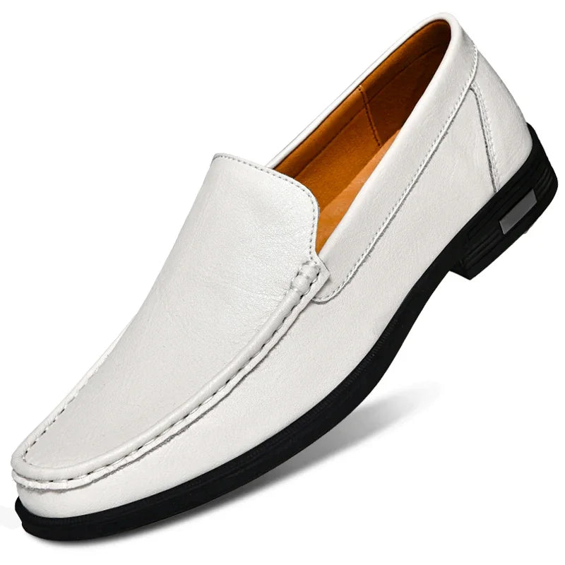 Male Comfy Walking Shoe Genuine Leather Slip on Mens Loafers New Trend Casual Shoes Men Designer Moccasins Hot Sale Drive Shoes - Acros