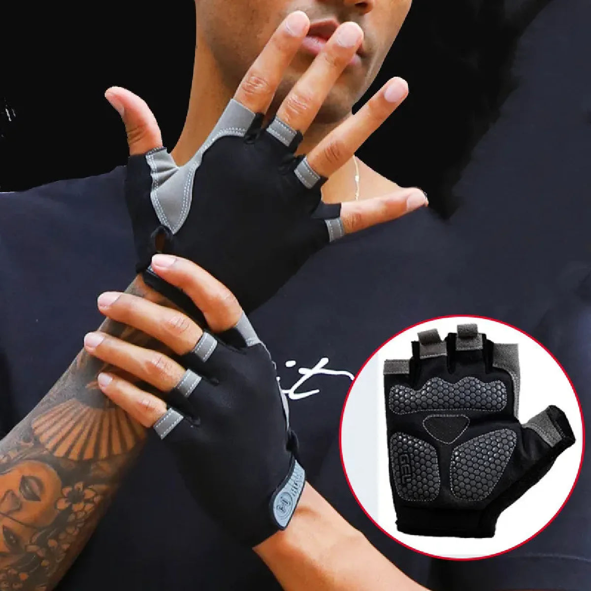 Gym Gloves Fitness Training Fingerless Women Men Bodybuilding Exercise Sports Gloves for Cycling Bicycle Anti Slip Breathable