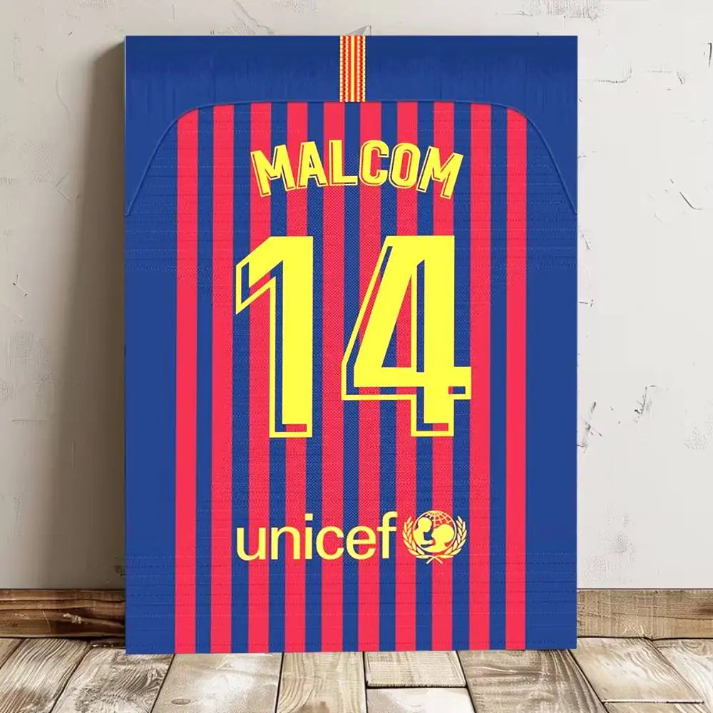 High-quality waterproof wall art sticker featuring a football jersey name poster, perfect for bar or living room decor.