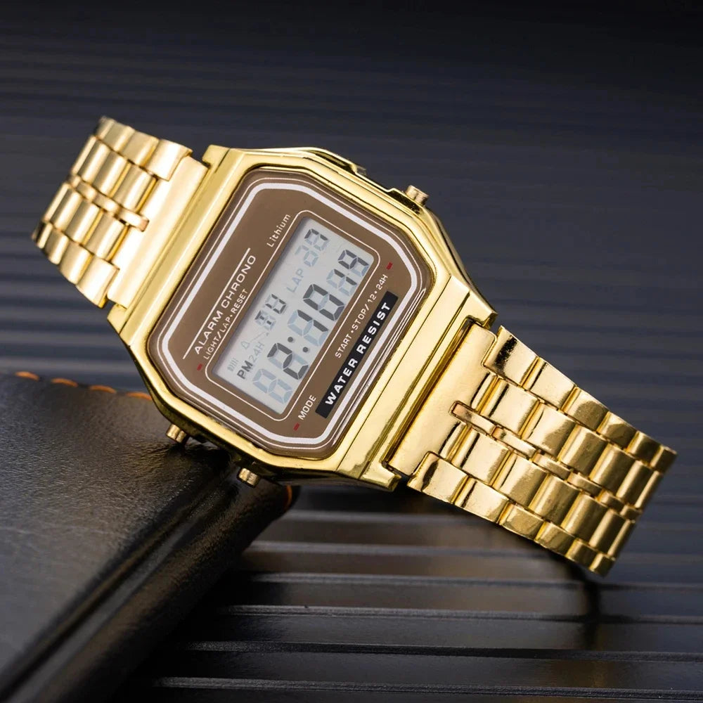 2025Digital Watches For Men Sports Waterproof Bracelet Clock Gold Electronice LED Wristwatch Women - Acros
